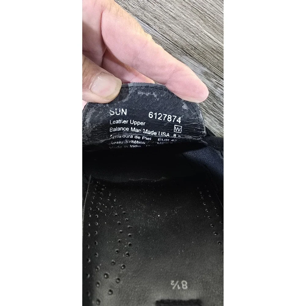George‎ Men's Leather Slip-On Loafers US 8.5W Black Penny Loafer Woven Toe